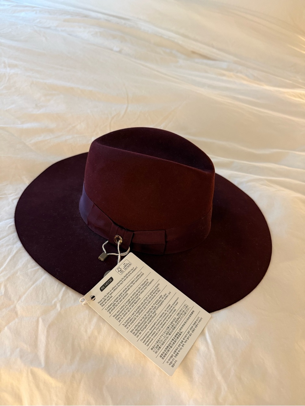 Loro Piana Burgundy Wide-Brim Fedora Hat